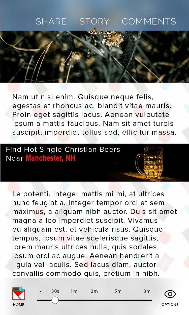 An example of what inline images and embedded advertising would look like.
Obviously the ad is not real.