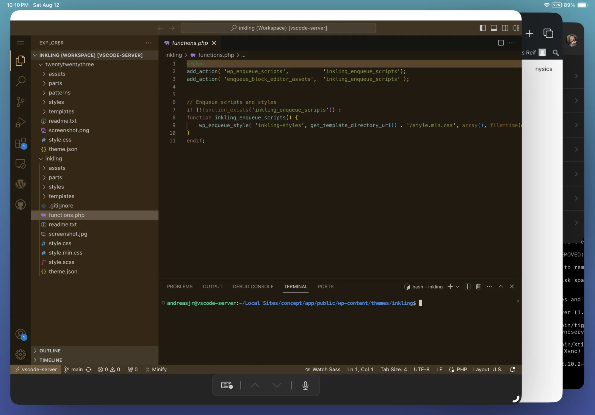 Lookit! A whole freaking development setup on my iPad.